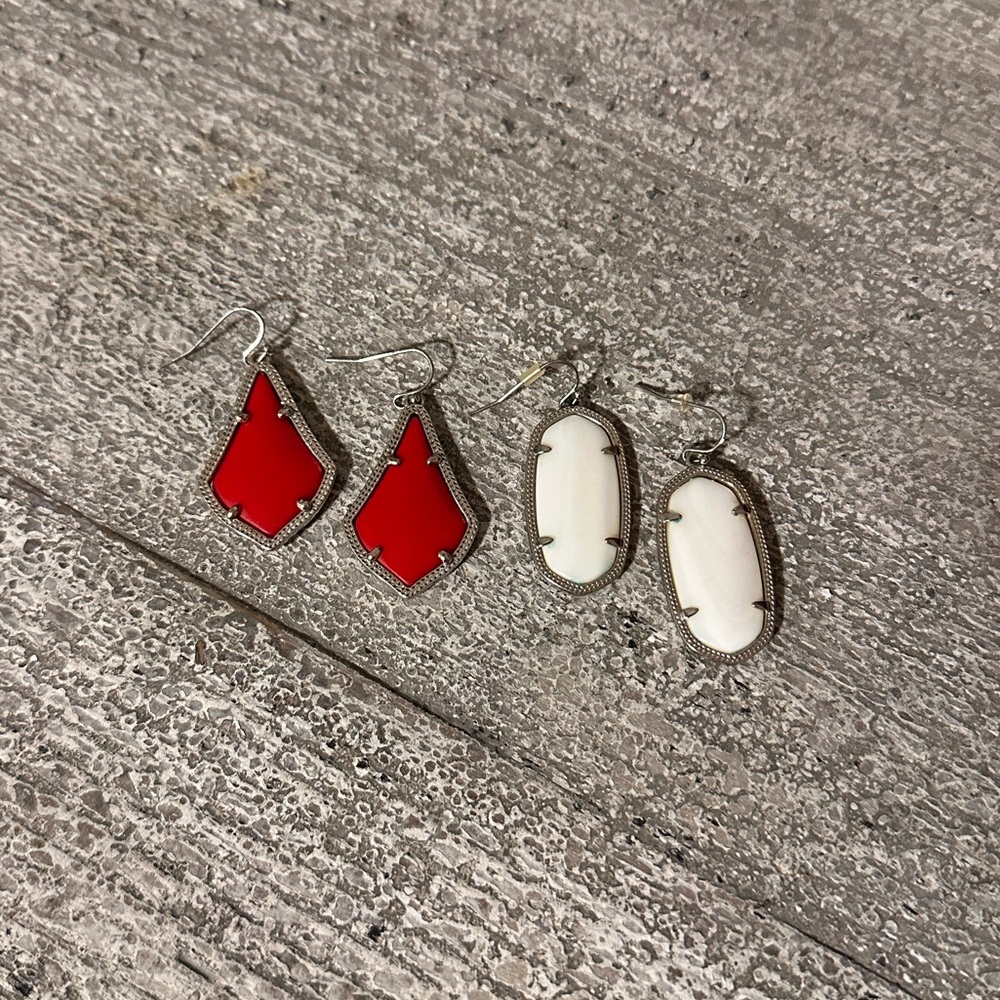 Kendra Scott Elle & Addie Red Drop Earrings Set
